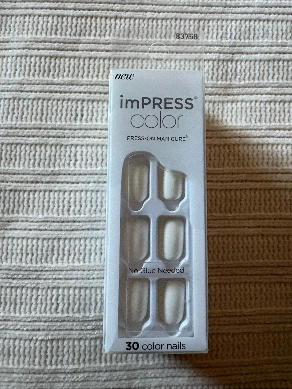 imPRESS Color Press-On Manicure - White Press-On Nails (30 Count)